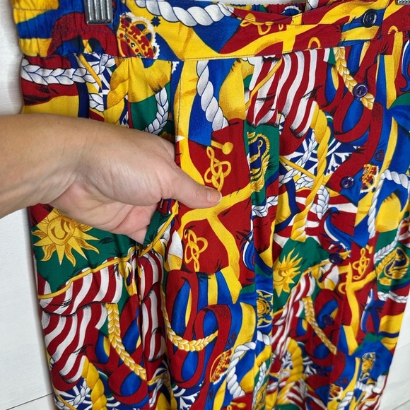 Pendleton Vintage Nautical Colorful Anchor Rope Fish Print Women's Skirt - 12P - Picture 2 of 7